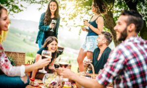 friends enjoying beverage season